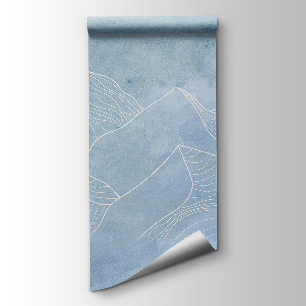 A drawing of mountains with clouds A drawing of mountains with clouds