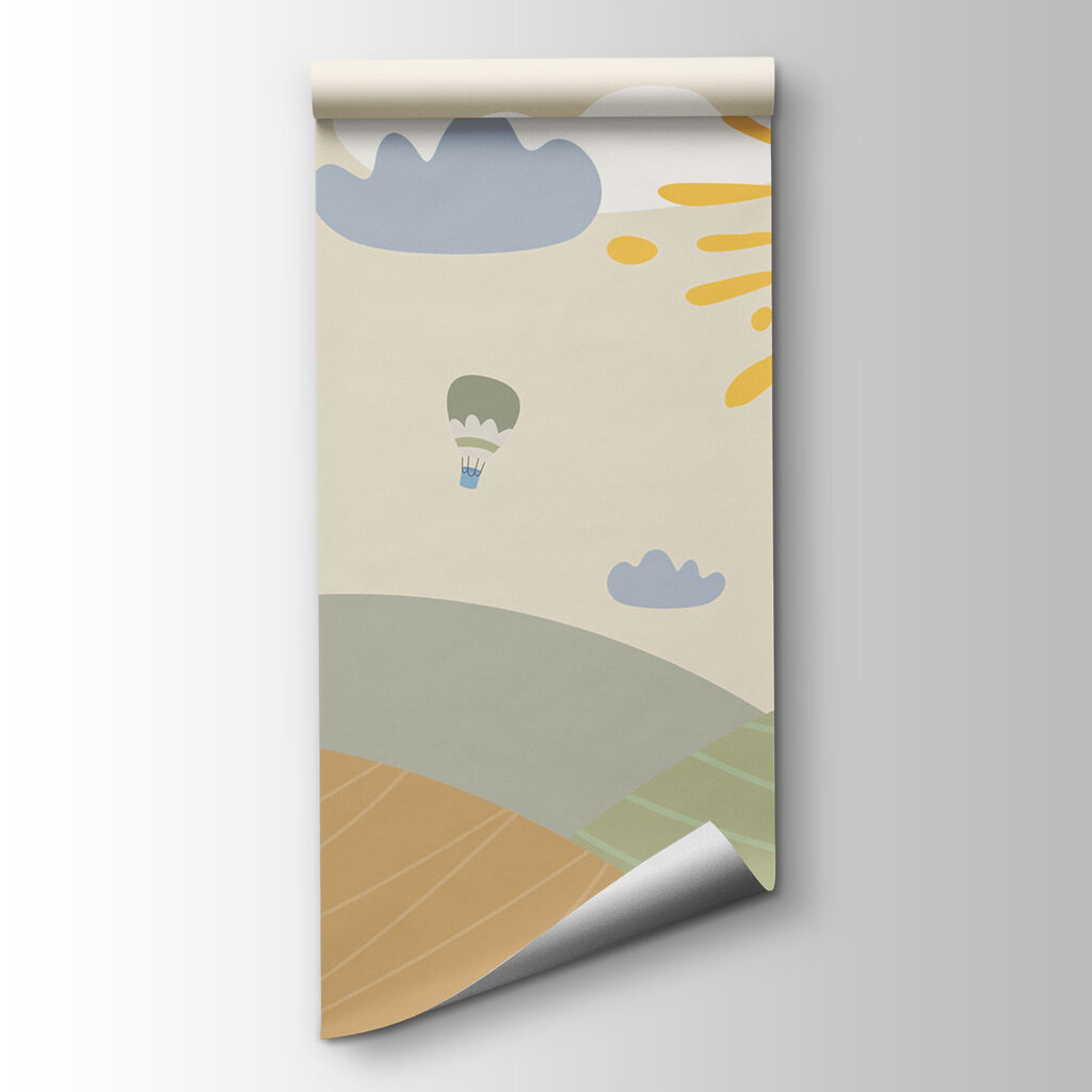 A giraffe standing in a field with a sun and clouds A giraffe standing in a field with a sun and clouds