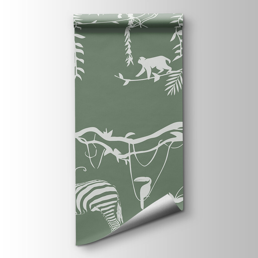 A wallpaper with animals and plants