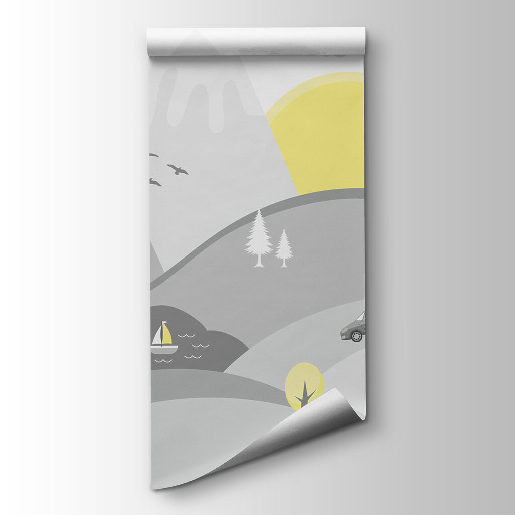 A cartoon of cars and trucks on a hill A cartoon of cars and trucks on a hill