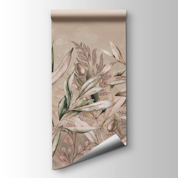 A painting of leaves and fruits A painting of leaves and fruits