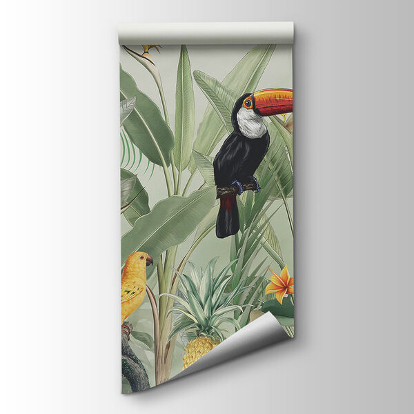 A wallpaper with birds and butterflies A wallpaper with birds and butterflies