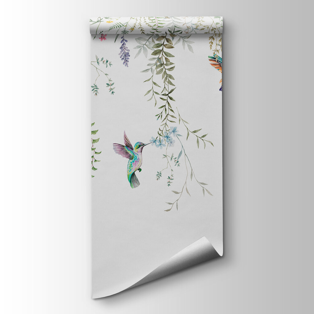 A painting of birds and flowers A painting of birds and flowers