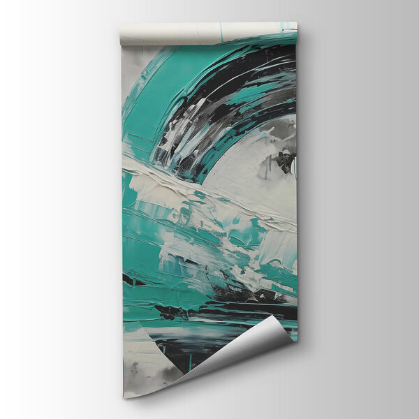 Painting of a circle with black and white paint Painting of a circle with black and white paint