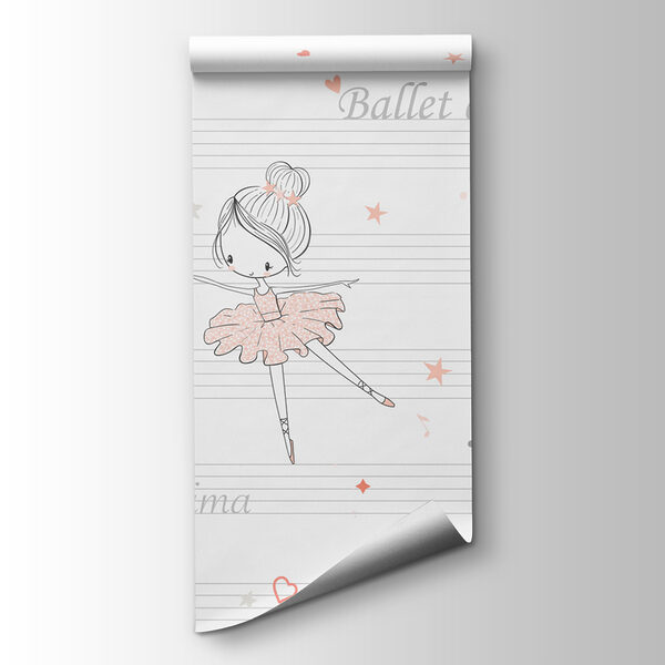 A group of cartoon girls dancing on a musical note A group of cartoon girls dancing on a musical note