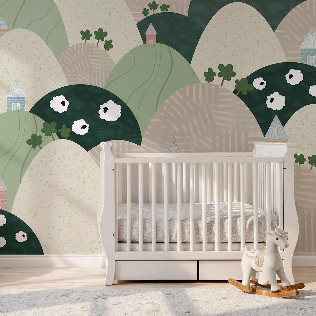 Krajina s kopcami a kvetmi Krajina s kopcami a kvetmi