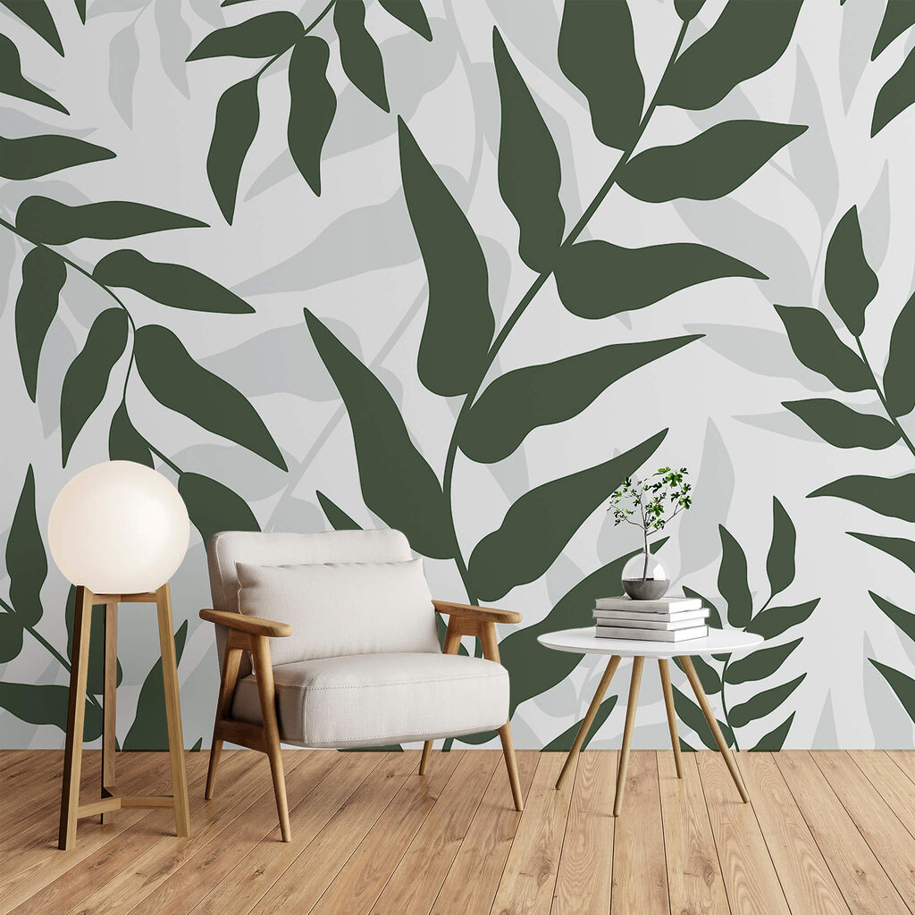 Vzor listov na bielom pozadí Vzor listov na bielom pozadí