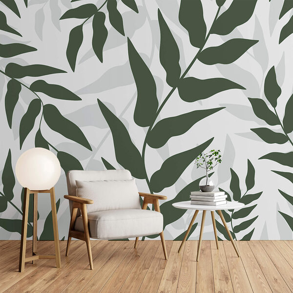 Vzor listov na bielom pozadí Vzor listov na bielom pozadí