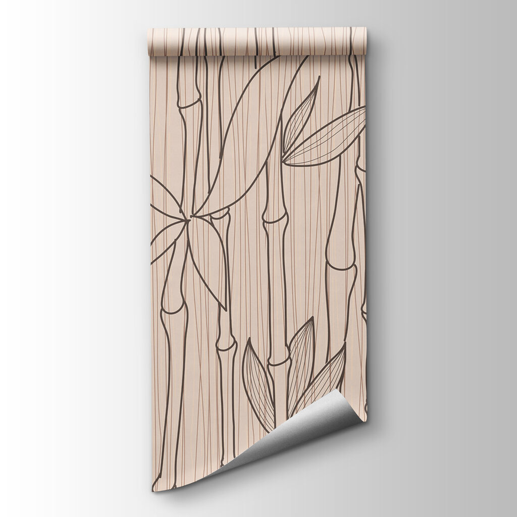 A drawing of bamboo stems and leaves