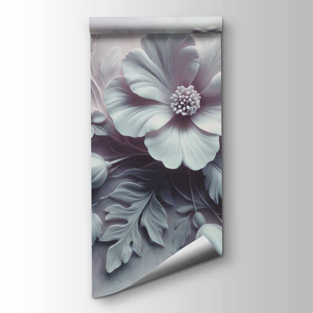 White flower and leaves White flower and leaves