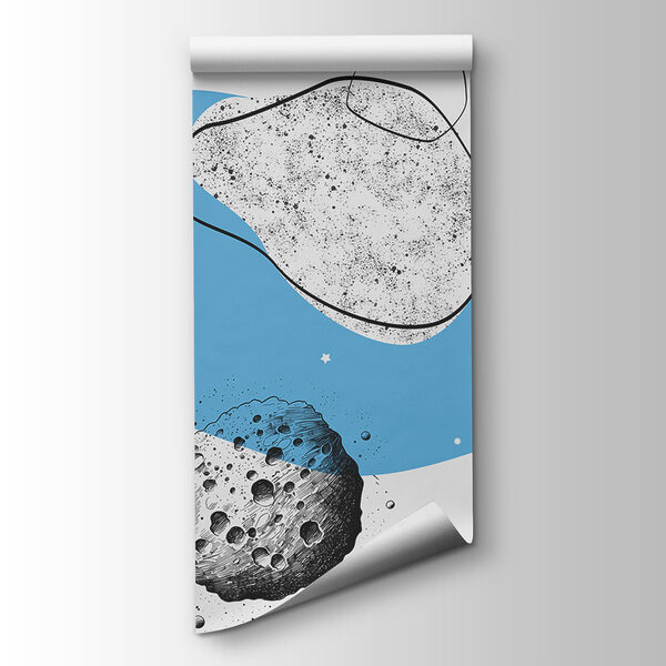 Drawing of an astronaut running in space Drawing of an astronaut running in space