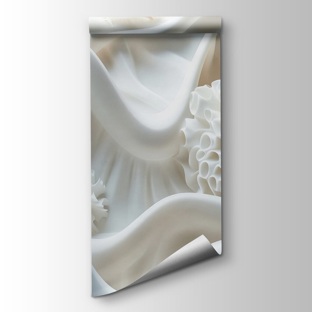 White fabric with white balls White fabric with white balls