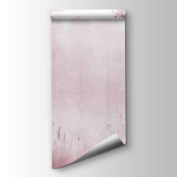 Foggy forest with pink trees Foggy forest with pink trees