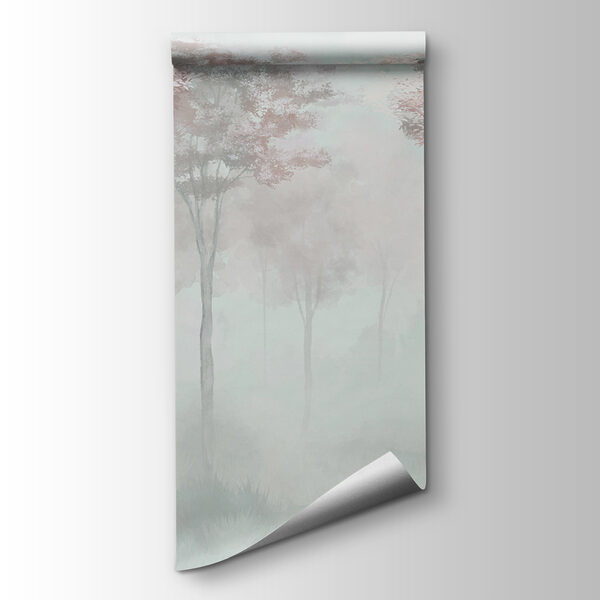 Foggy forest with trees Foggy forest with trees