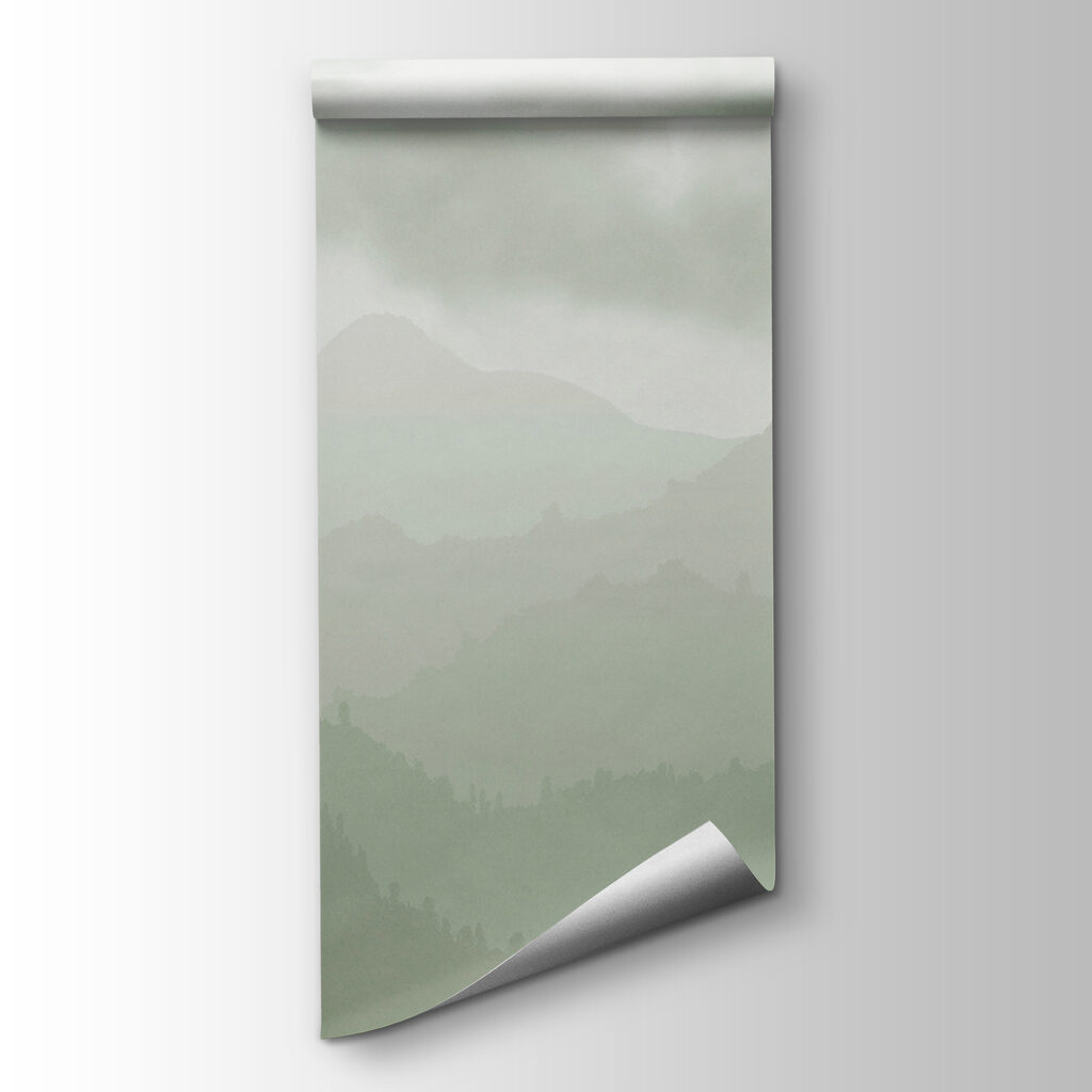 Foggy mountain range