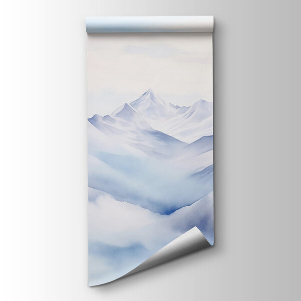 Watercolor painting of mountains and clouds Watercolor painting of mountains and clouds