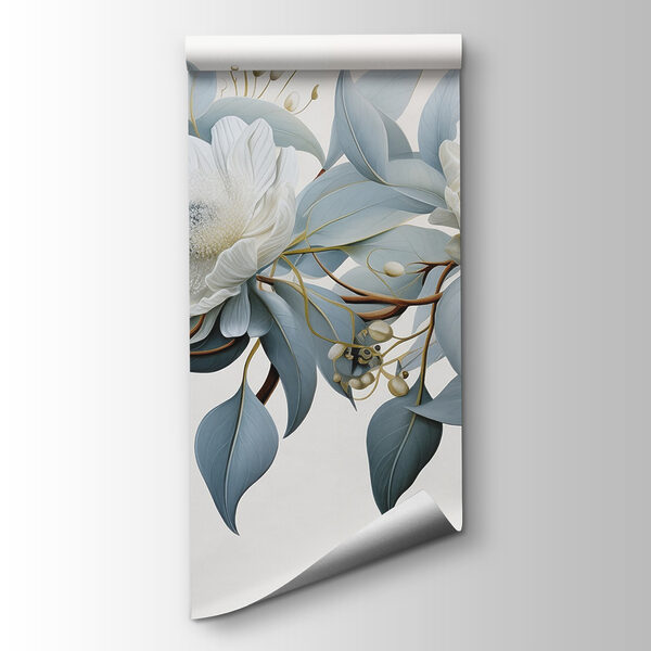 White flowers and leaves