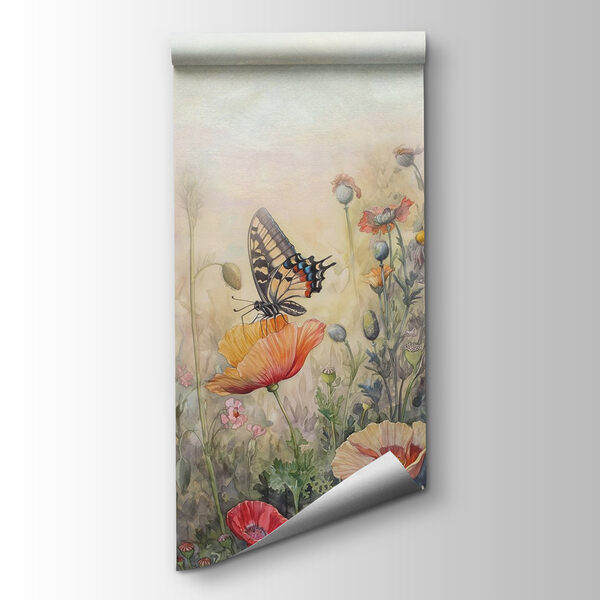 Butterflies on flowers in a field Butterflies on flowers in a field