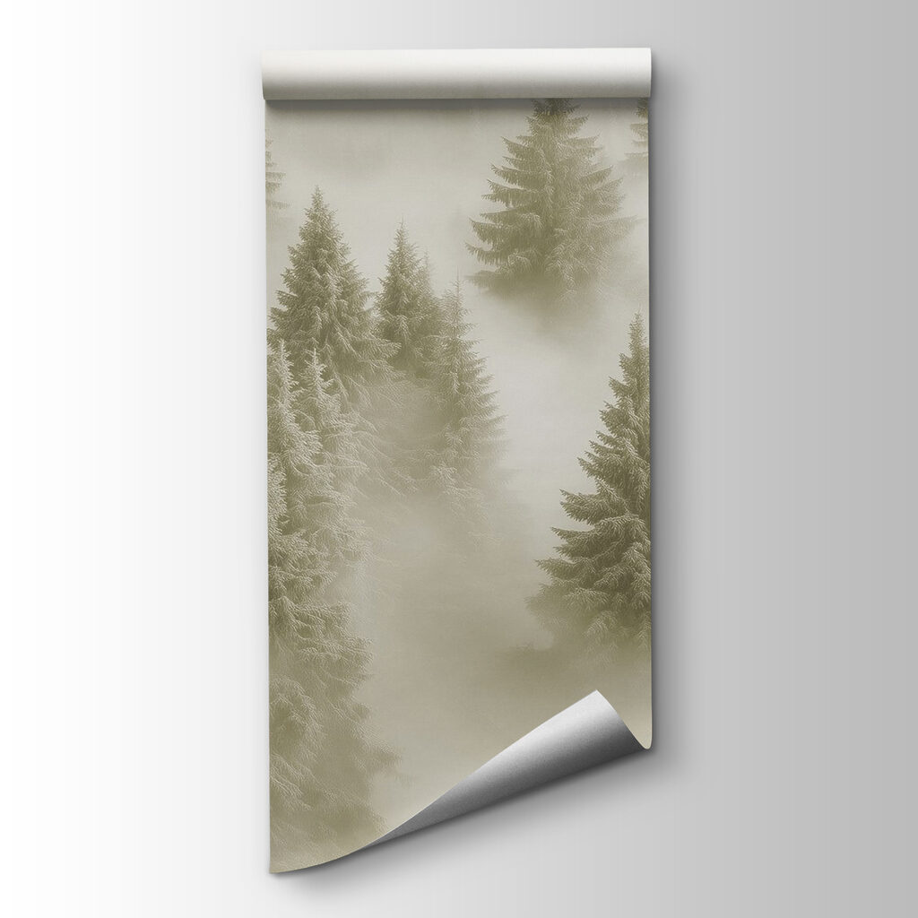 Group of trees in the fog