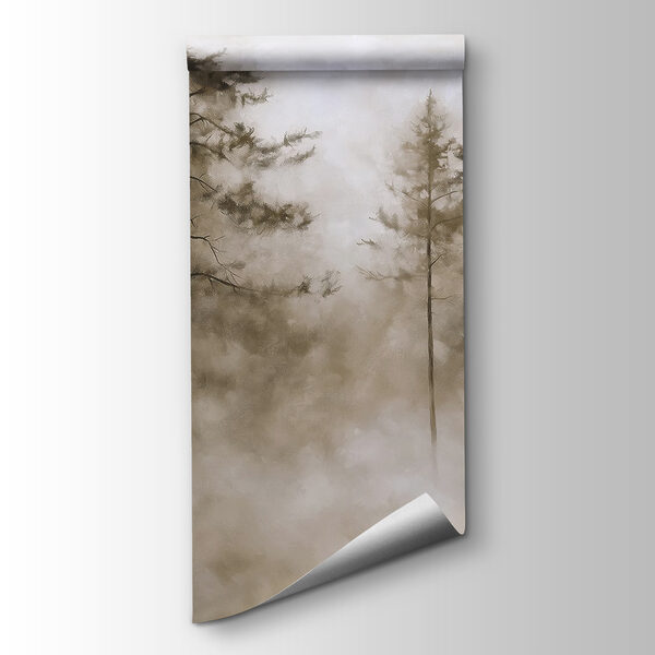 Foggy forest with trees Foggy forest with trees