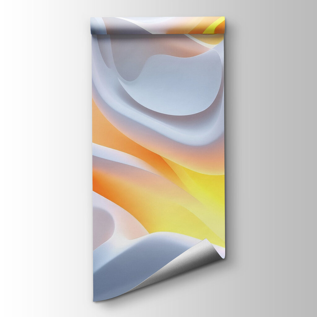 White and orange wavy surface