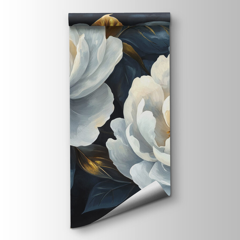Elegant blooms against dark background