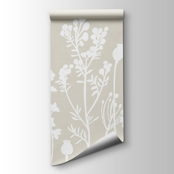 White silhouettes of flowers White silhouettes of flowers