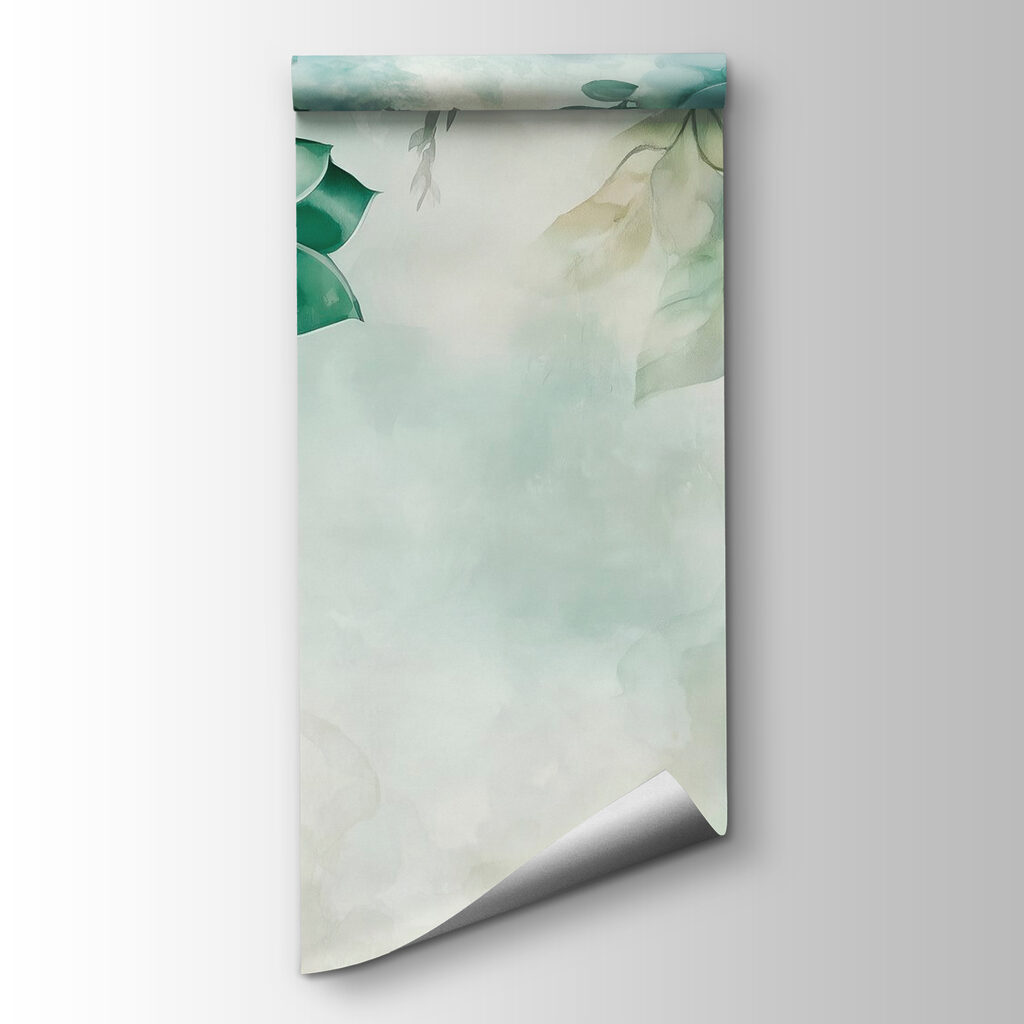 Painting of green plants and flowers Painting of green plants and flowers