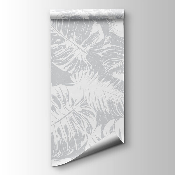 White leaves on a gray background