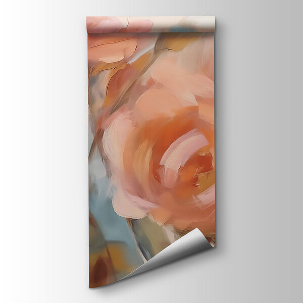 Painting of flowers on a white surface Painting of flowers on a white surface