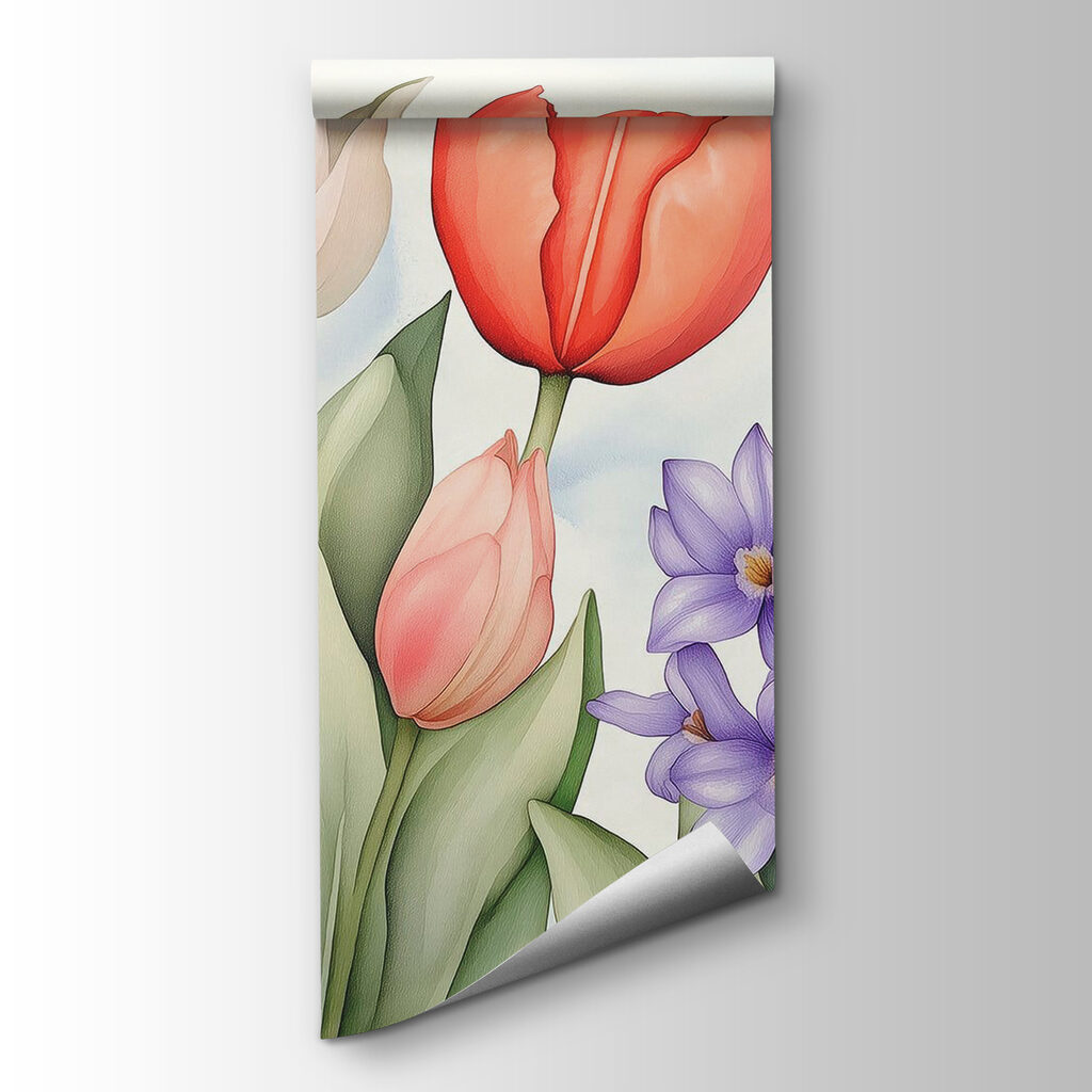 Group of flowers with leaves