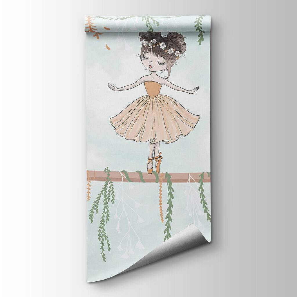 Cartoon of a girl on a branch Cartoon of a girl on a branch