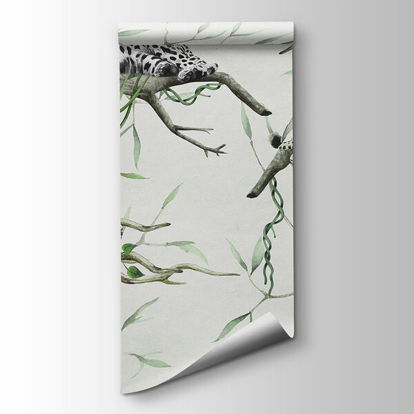 Group of leopards lying on branches Group of leopards lying on branches