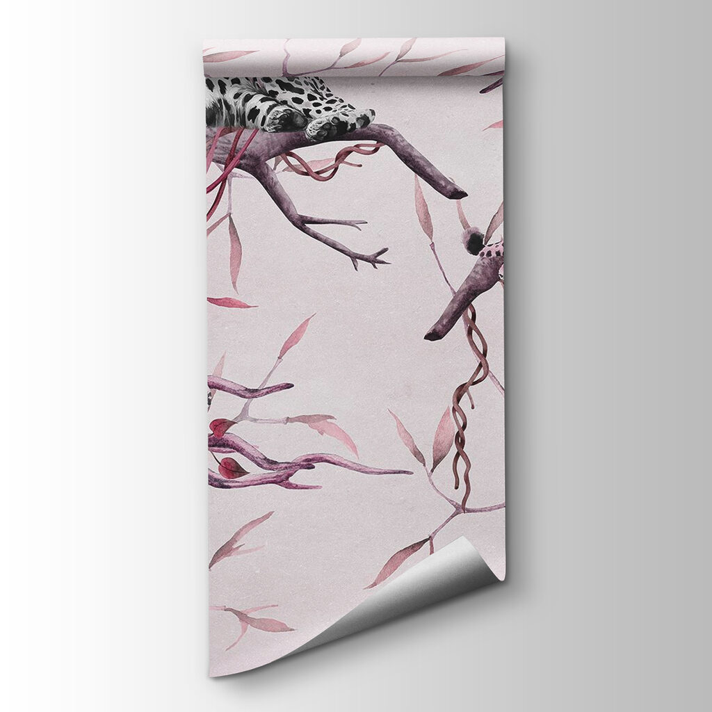 Group of leopards lying on a tree branch Group of leopards lying on a tree branch