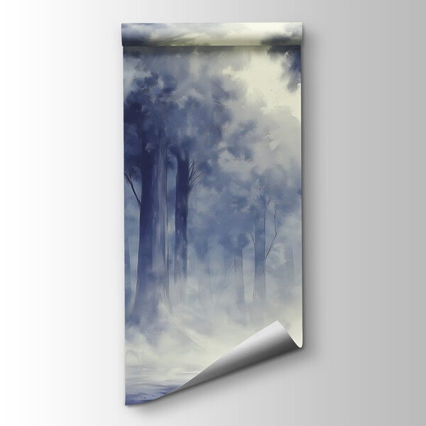 Foggy forest with trees Foggy forest with trees