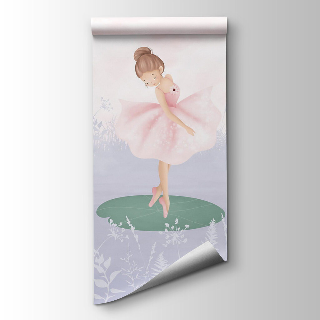 Group of girls in tutu skirts dancing on lily pads Group of girls in tutu skirts dancing on lily pads