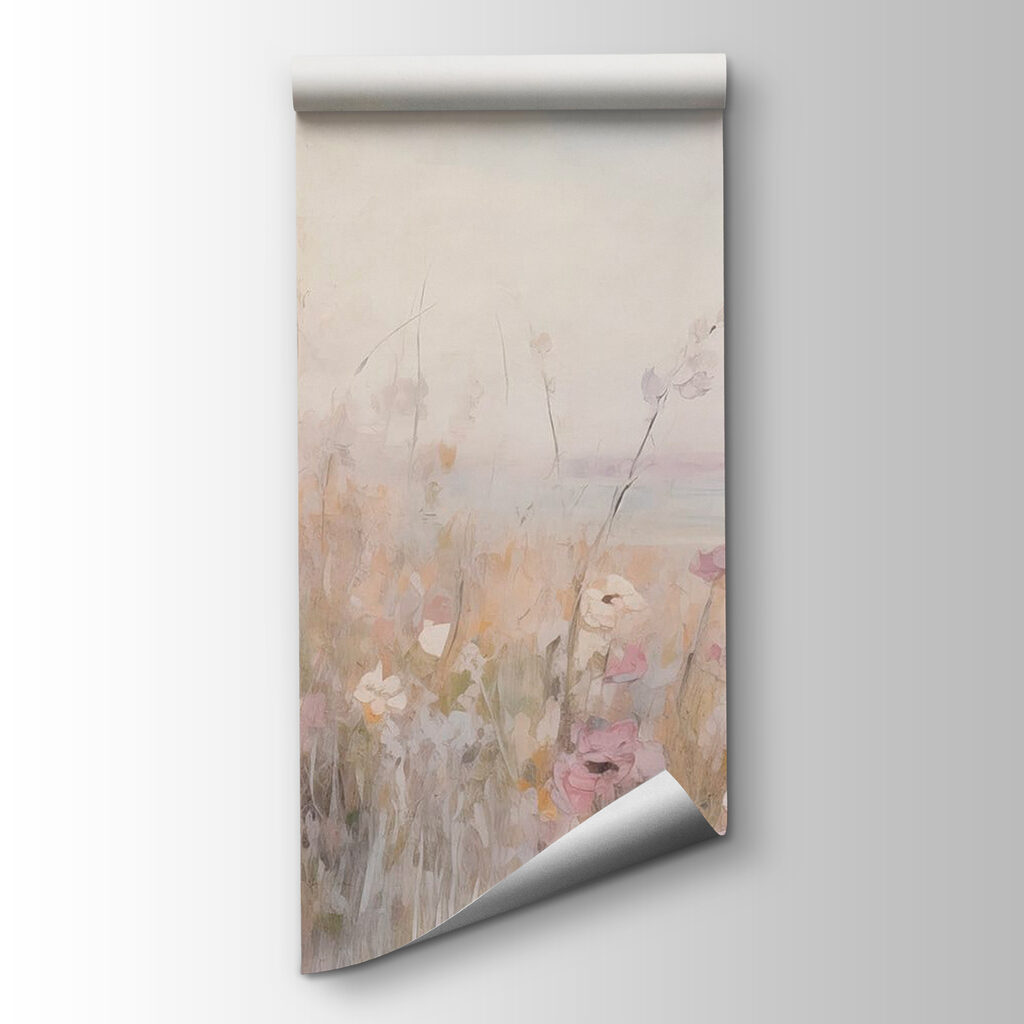 Painting of flowers in a field