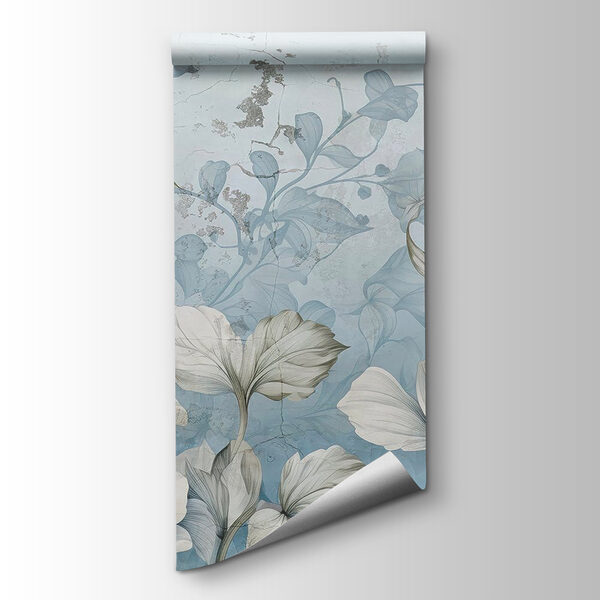 Wallpaper with flowers and leaves Wallpaper with flowers and leaves