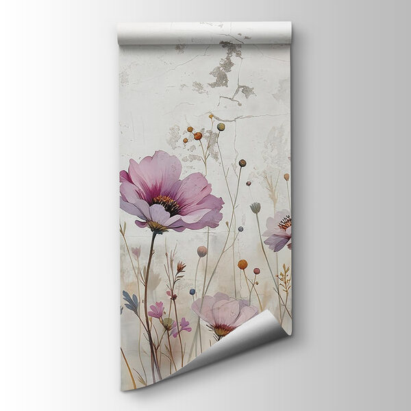 Painting of flowers on a wall Painting of flowers on a wall