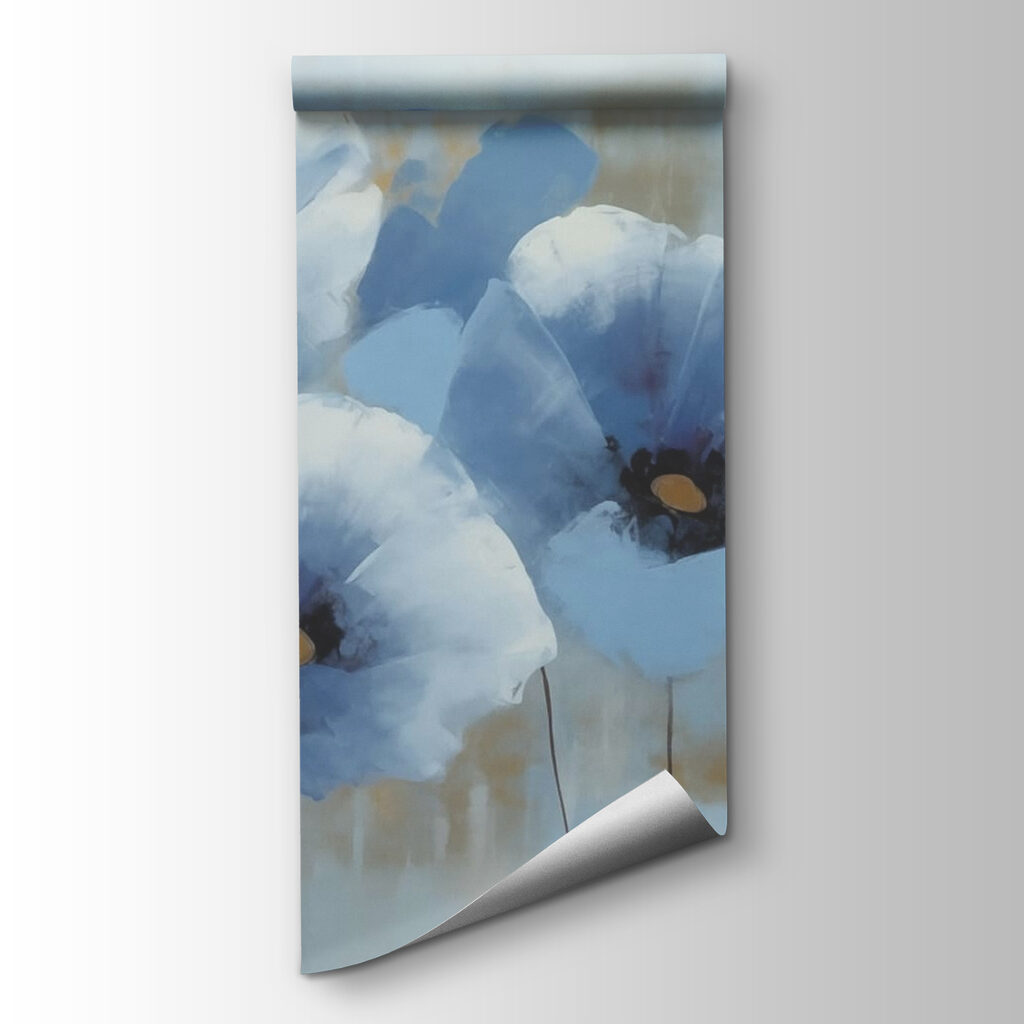 Painting of blue flowers