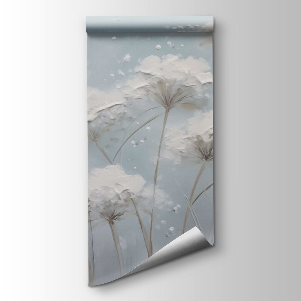 Painting of flowers on a blue background Painting of flowers on a blue background