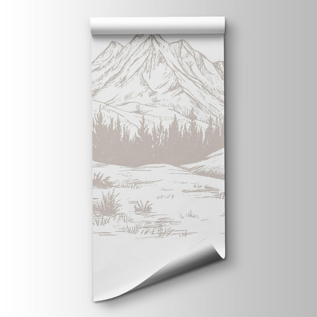 Drawing of a mountain range Drawing of a mountain range