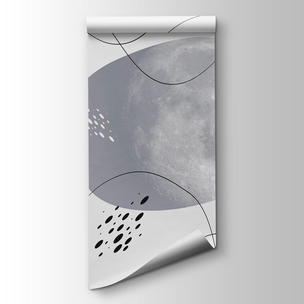 Moon and plants on a white background Moon and plants on a white background