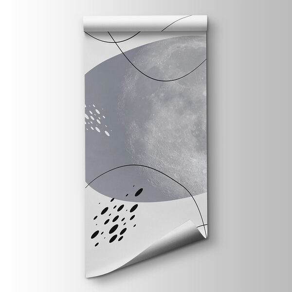 Moon and plants on a white background Moon and plants on a white background