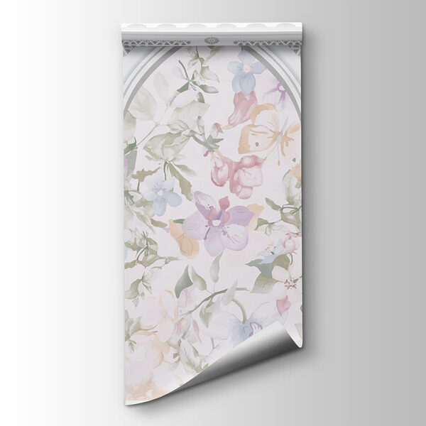 Wallpaper with flowers and arches Wallpaper with flowers and arches