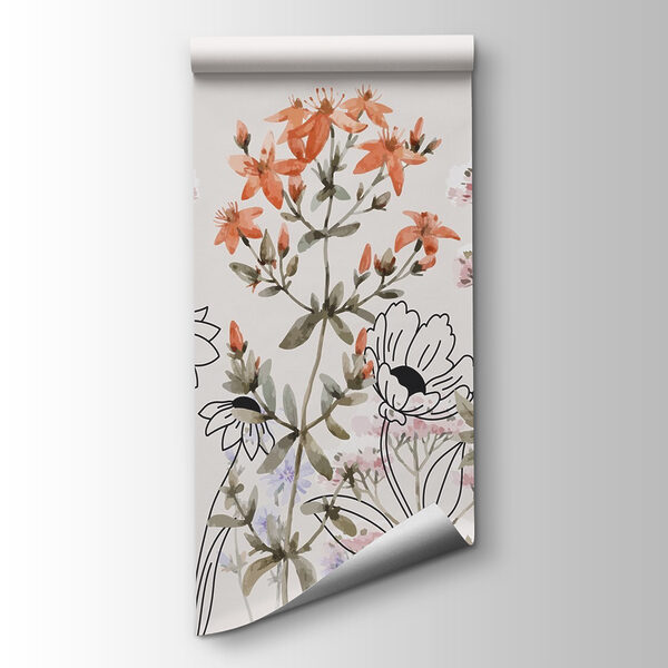 Whimsical floral arrangement in soft tones