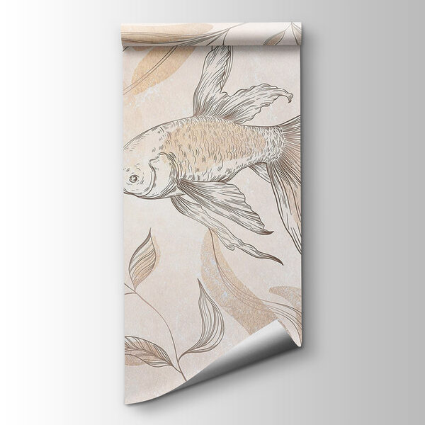 Elegant fish among floral designs Elegant fish among floral designs