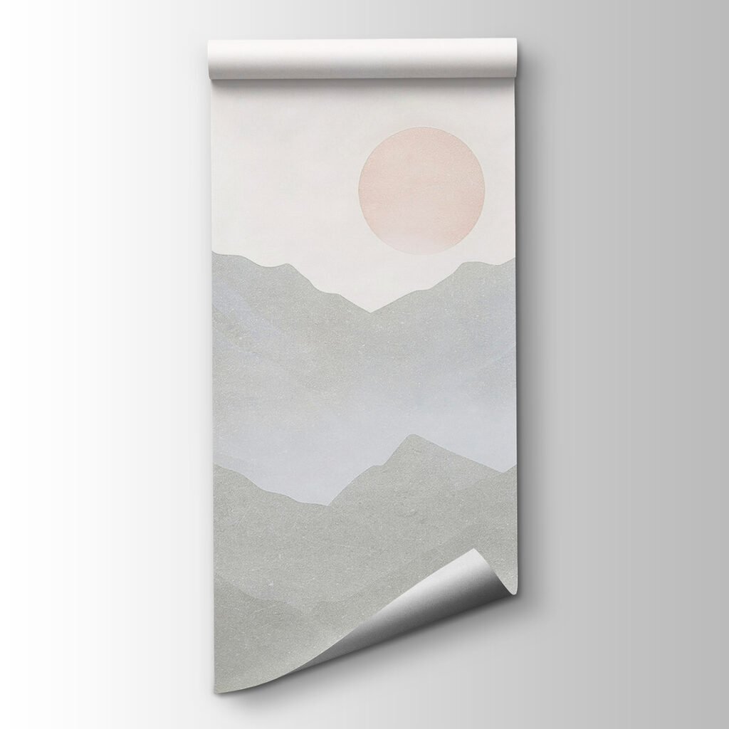 Mountain range with the sun in the distance Mountain range with the sun in the distance