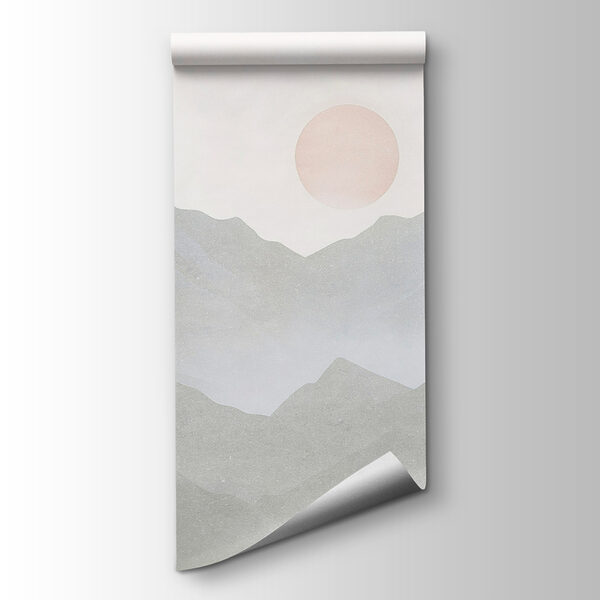 Mountain range with the sun in the distance Mountain range with the sun in the distance