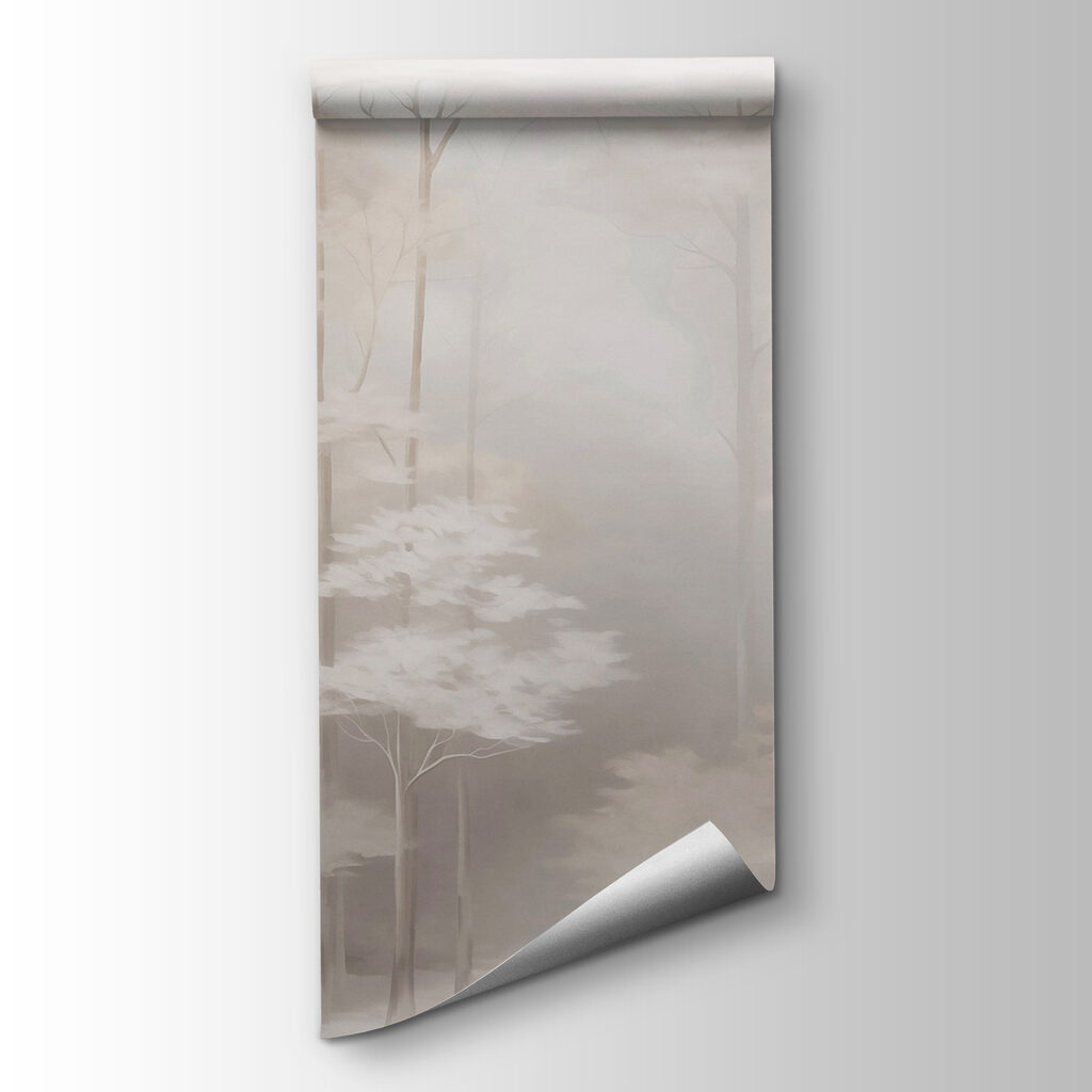 Foggy forest with trees Foggy forest with trees